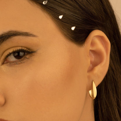 925 Sterling Silver Oval Hoop Earrings Huggie
