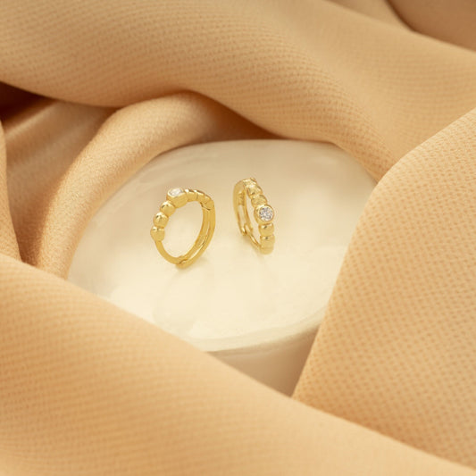 925 Sterling Silver Embossed Diamond Ring Earring