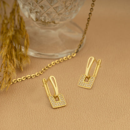 925 Sterling Silver Elegant Geometric Rectangle Earrings