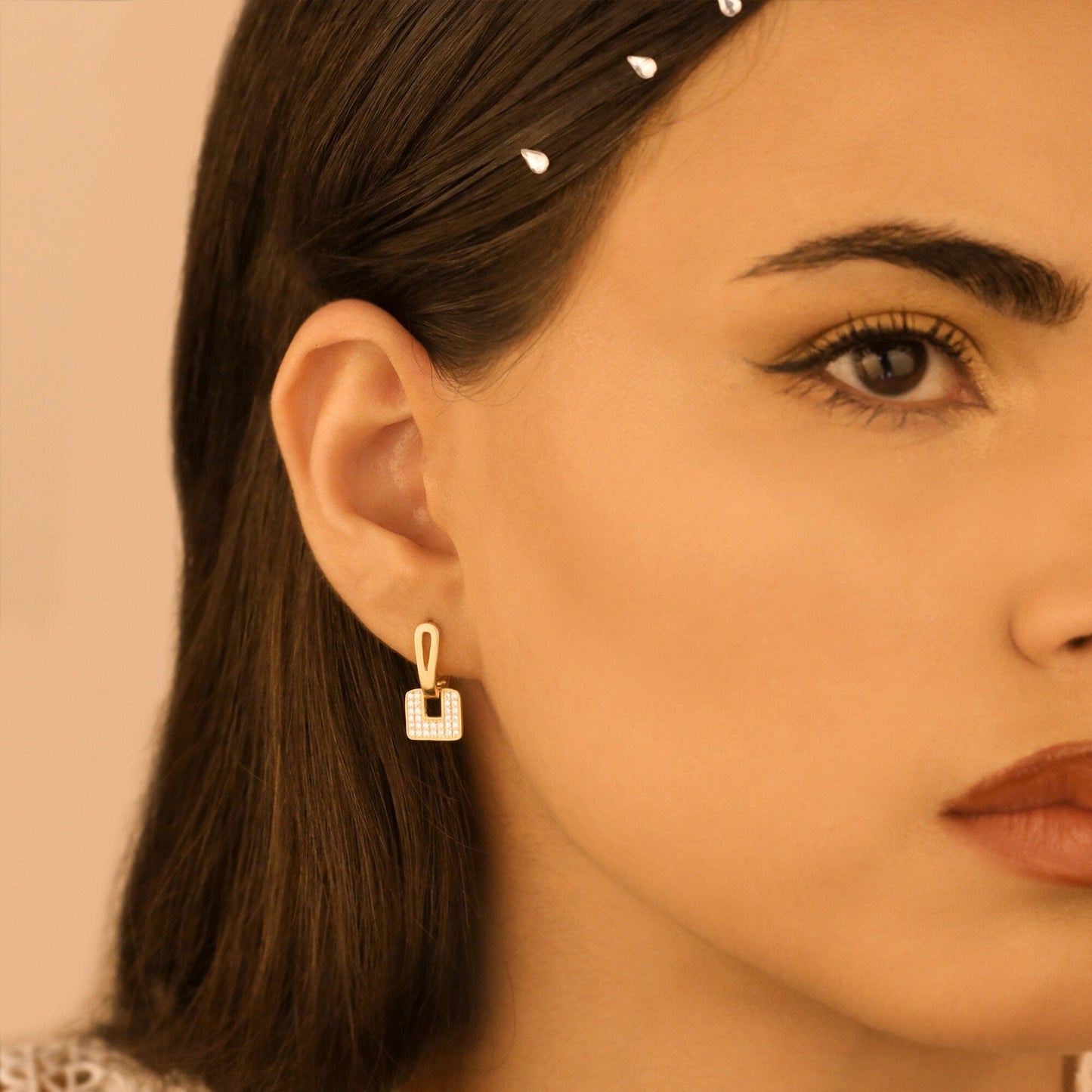 925 Sterling Silver Elegant Geometric Rectangle Earrings
