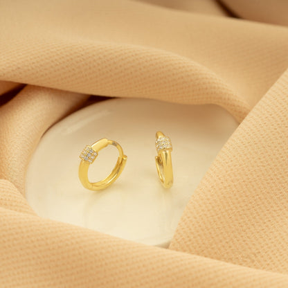 925 Sterling Silver Diamond Hoop Earrings