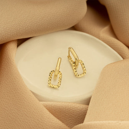 925 Sterling Silver Unique Double Hoop Earrings