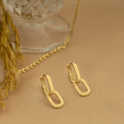 925 Sterling Silver Unique Double Hoop Earrings