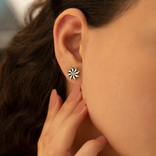 925 Sterling Silver Star Earrings for Women
