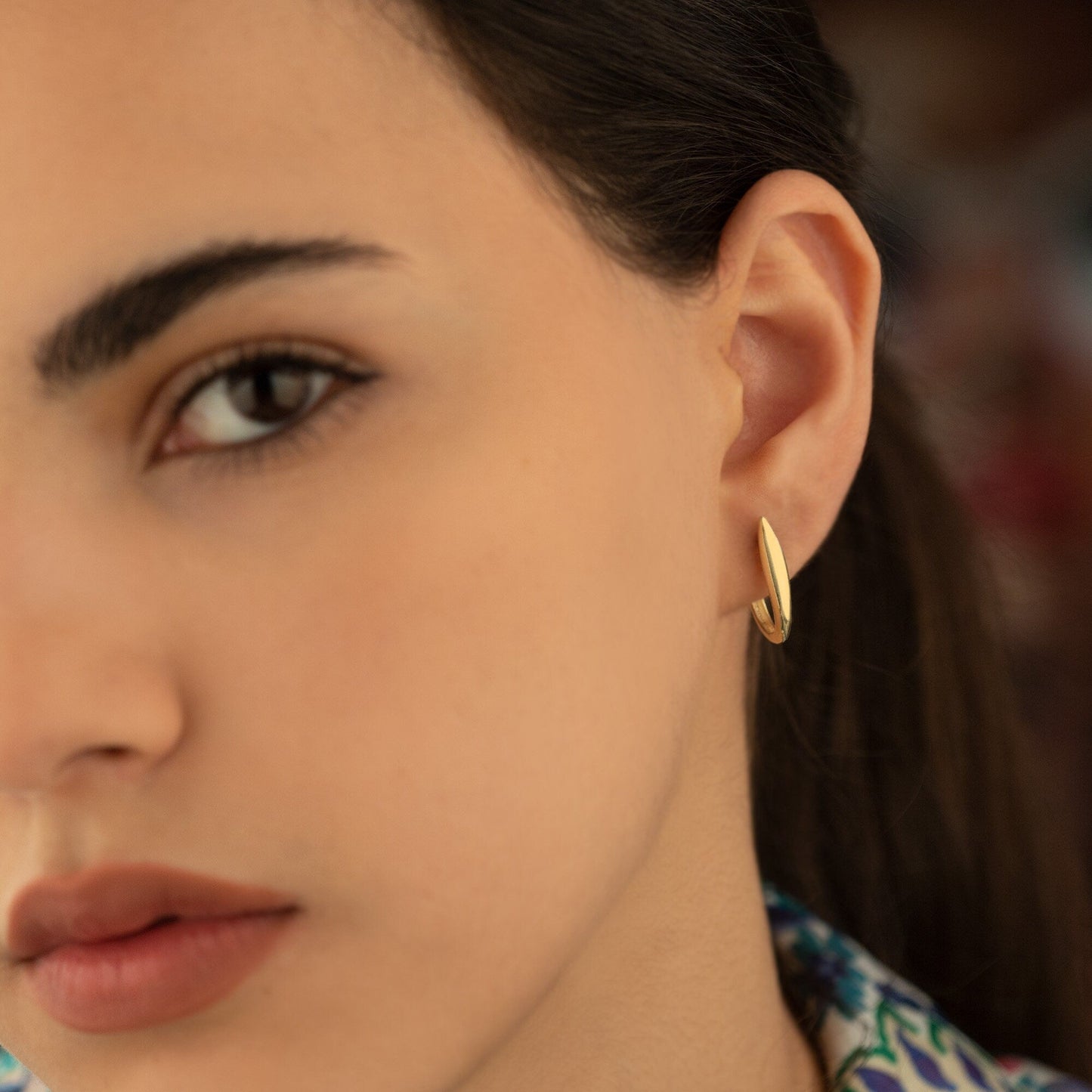 925 Sterling Silver Oval Hoop Earrings Huggie