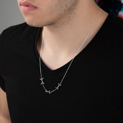 925 Sterling Silver Barbed Wire Necklace