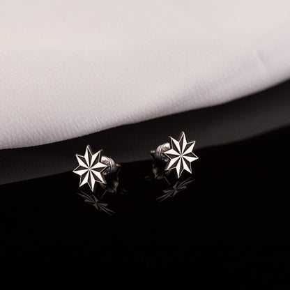 925 Sterling Silver Star Men's Earrings