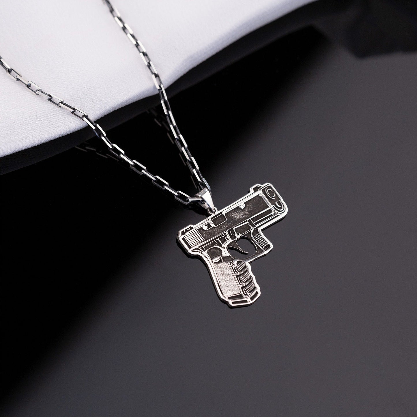 925 Sterling Silver Gun Necklace