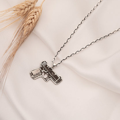 925 Sterling Silver Gun Necklace