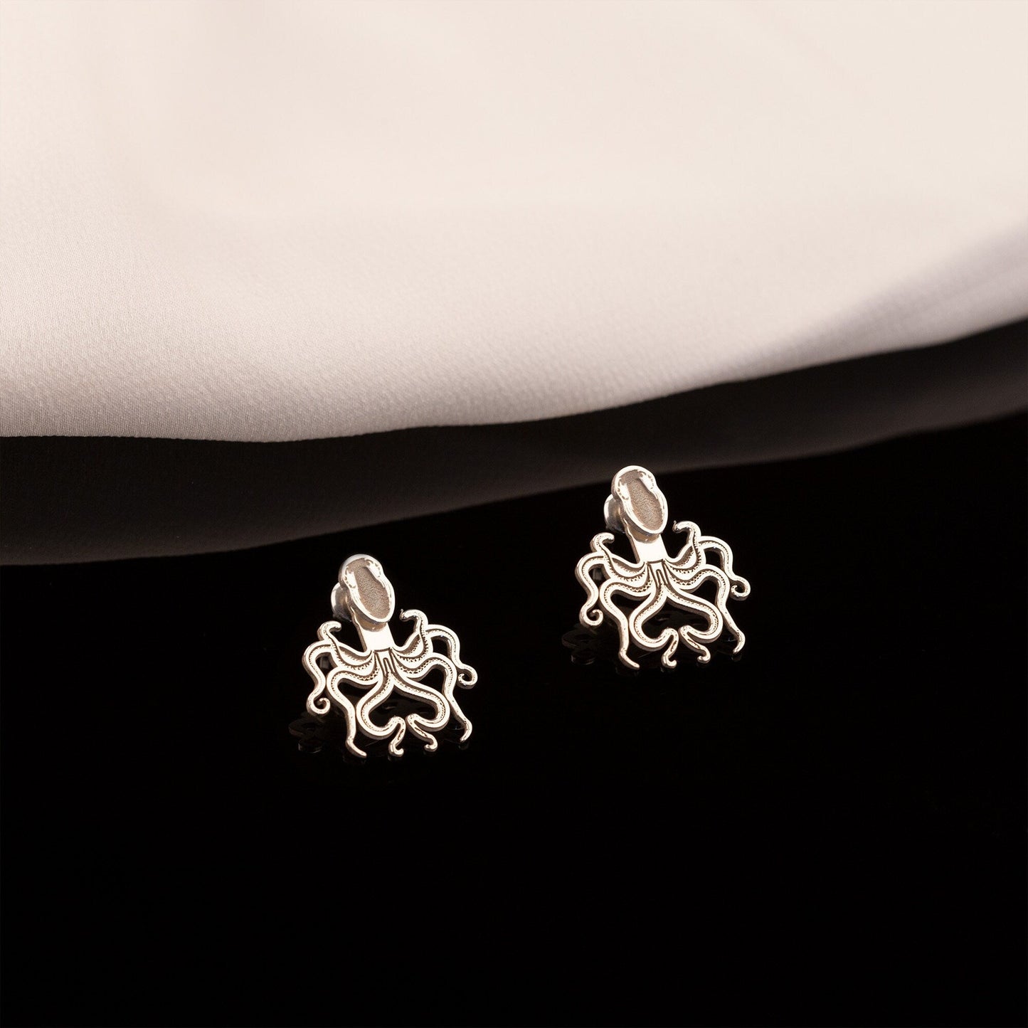 925 Sterling Silver Octopus Ear Jacket Earrings