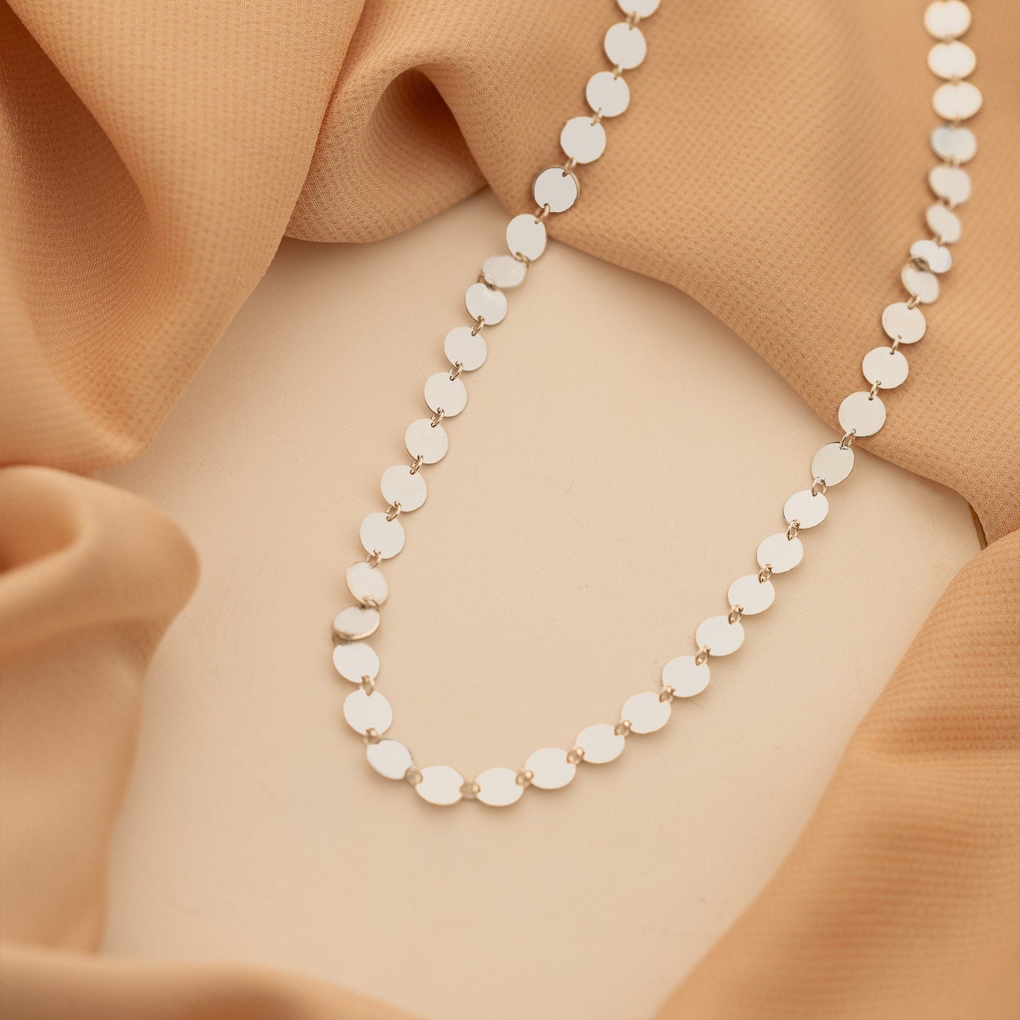 925 Sterling Silver Sequin Chain Necklace