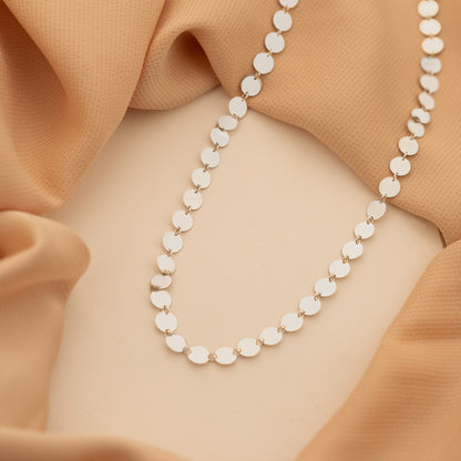 925 Sterling Silver Sequin Chain Necklace