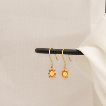 925 Sterling Silver Red Sun Earrings