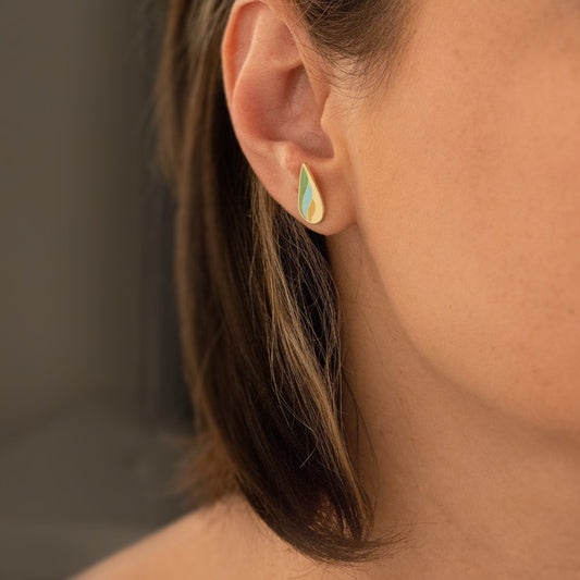 925 Sterling Silver Multicolored Wing Earrings