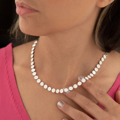 925 Sterling Silver Sequin Chain Necklace