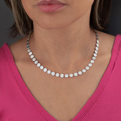 925 Sterling Silver Sequin Chain Necklace
