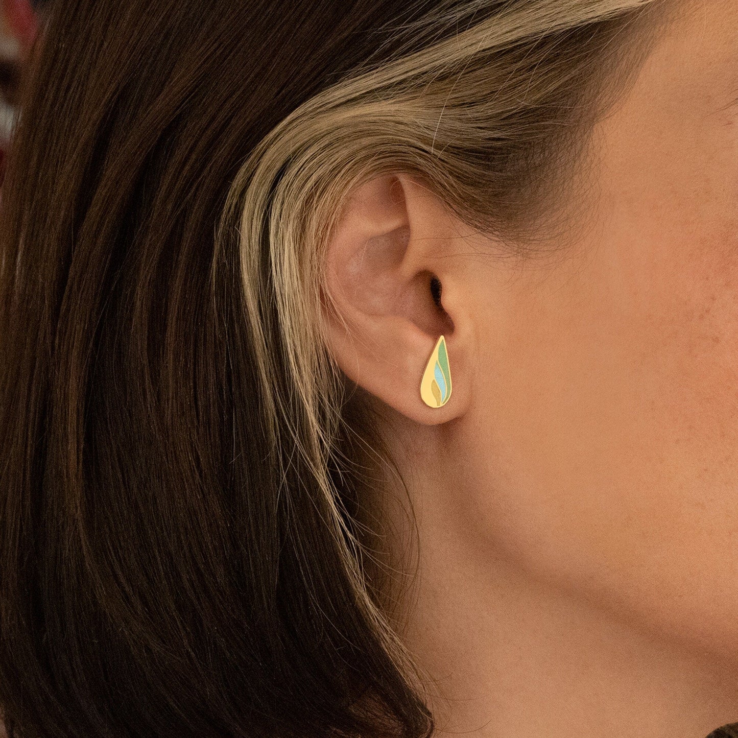 925 Sterling Silver Multicolored Wing Earrings