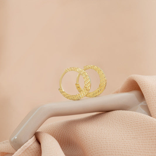 925 Sterling Silver Hammer Hoop Earrings