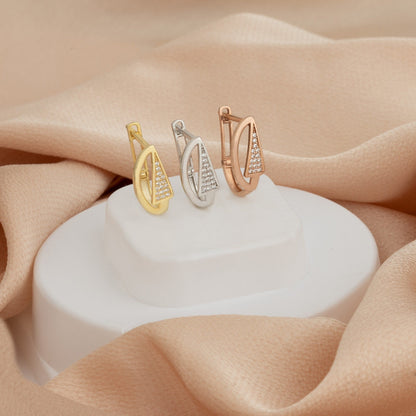 925 Sterling Silver Right Triangle Hoop Earrings