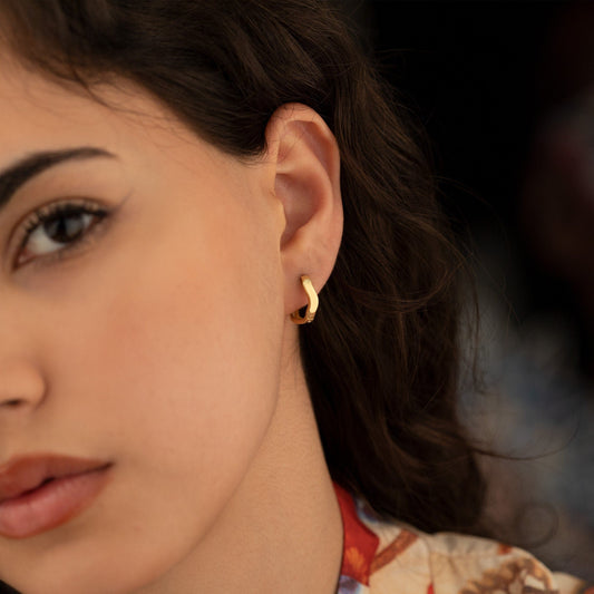 925 Sterling Silver Trapeze Hoop Earrings