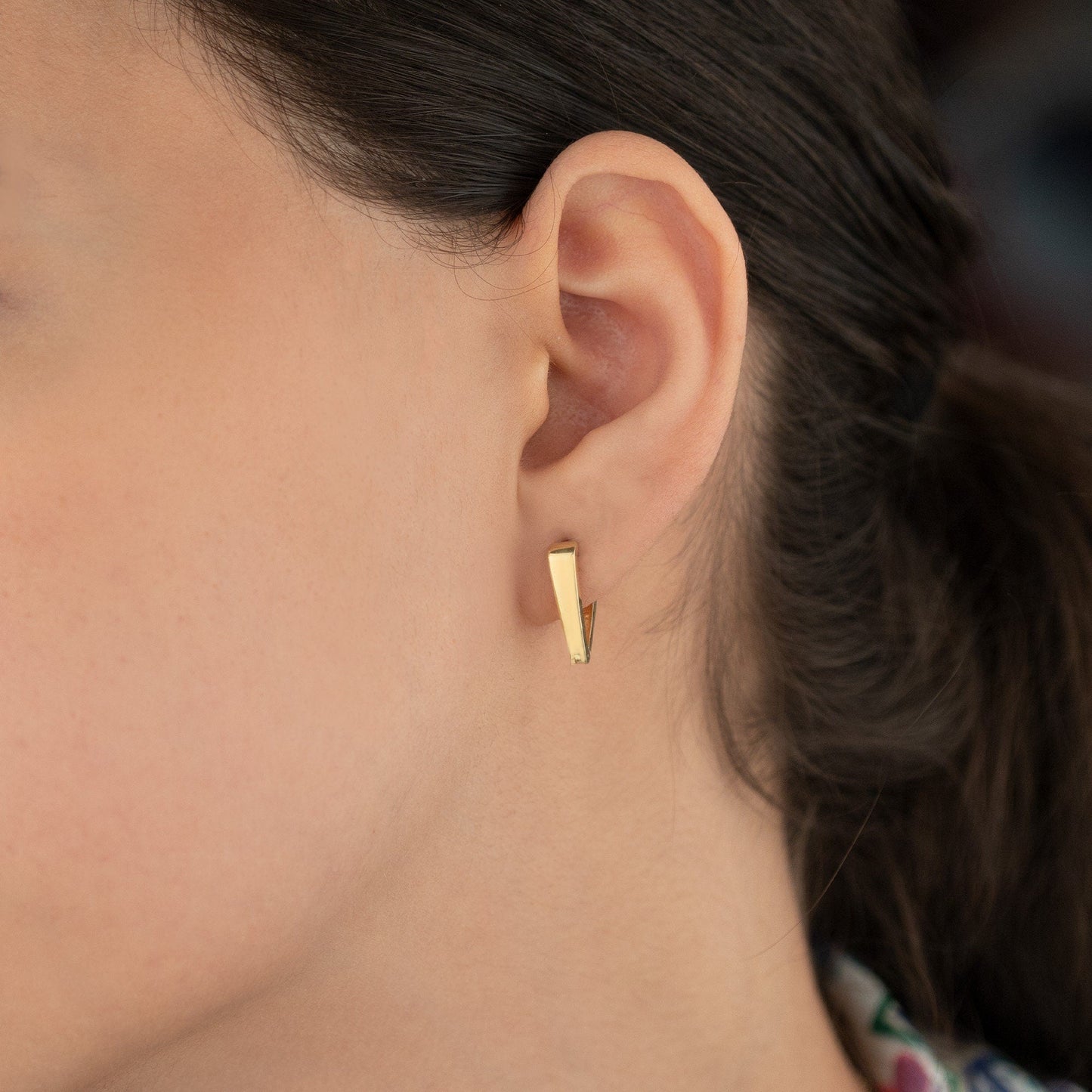 925 Sterling Silver V Shaped Hoop Earrings