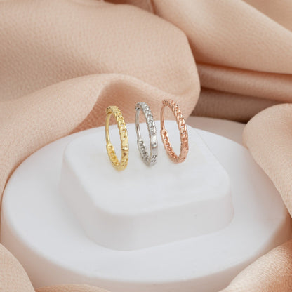 925 Sterling Silver Chain Hoop Huggie Earrings
