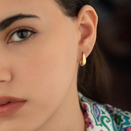 925 Sterling Silver Teardrop Hoop Earrings