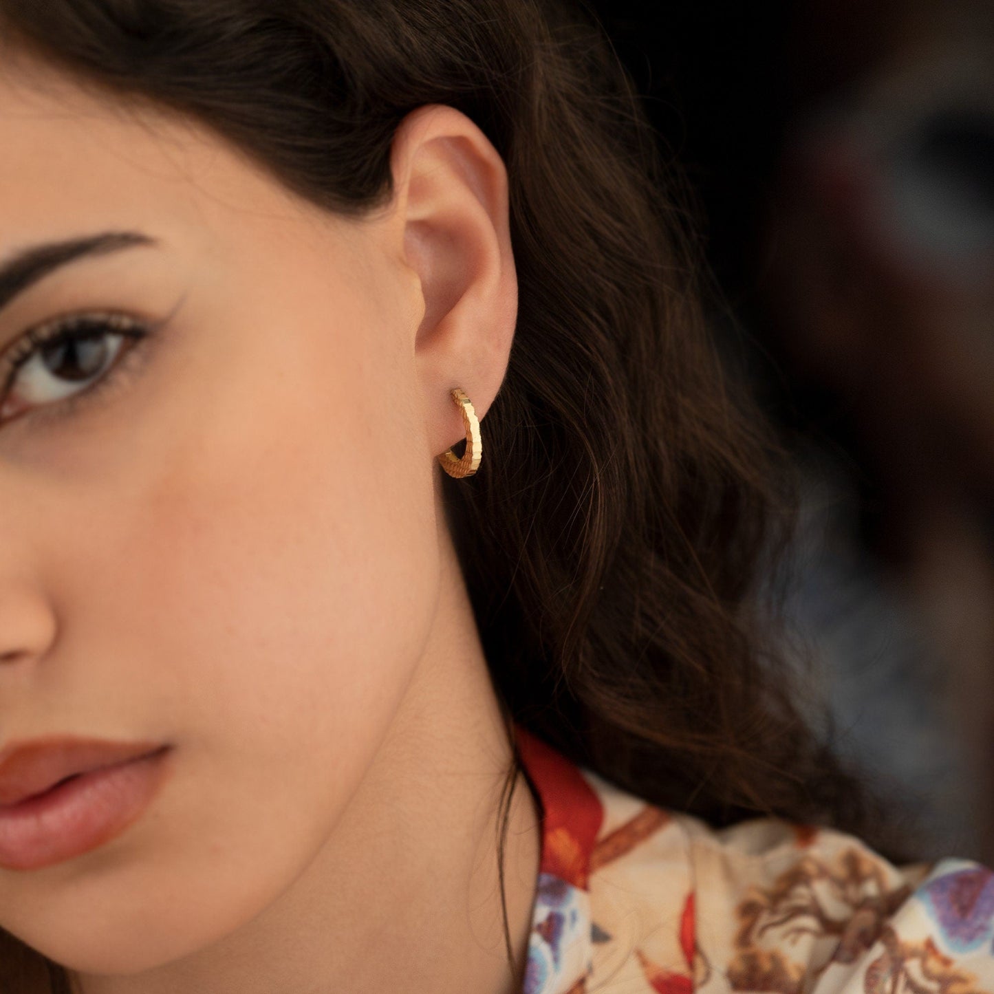 925 Sterling Silver Hammer Hoop Earrings