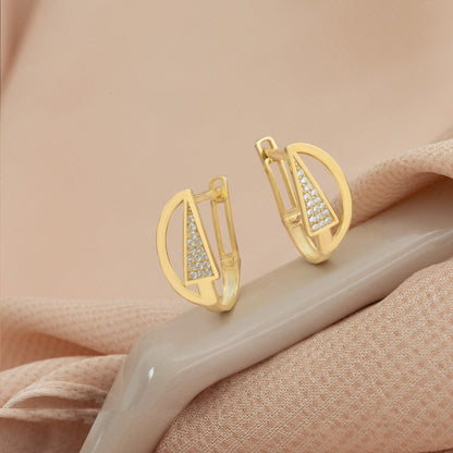 925 Sterling Silver Right Triangle Hoop Earrings