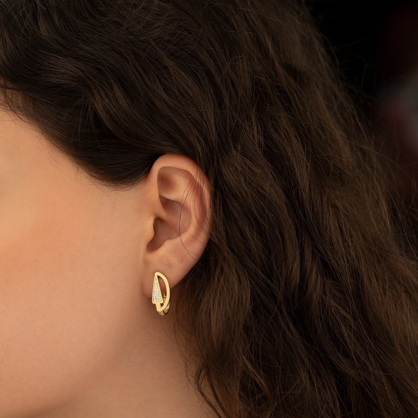 925 Sterling Silver Right Triangle Hoop Earrings