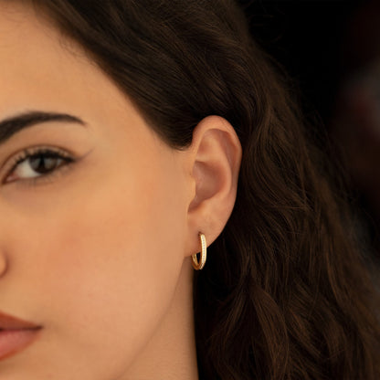 925 Sterling Silver Diamond Line Rectangle Earrings