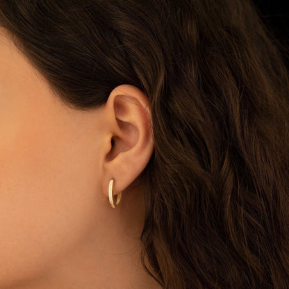 925 Sterling Silver Diamond Line Rectangle Earrings