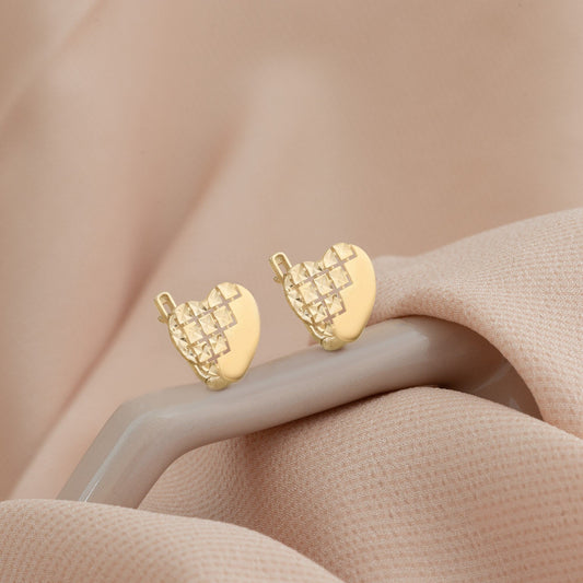 925 Sterling Silver Tattoo Heart Hoop Earrings