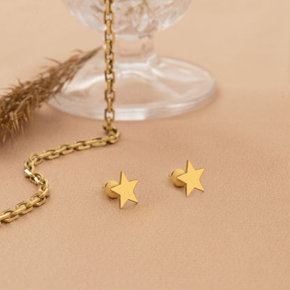 925 Sterling Silver Minimalist Star Stud Earrings