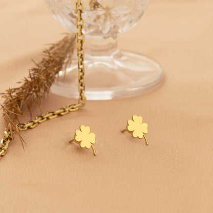 925 Sterling Silver Four Leaf Clover Earrings