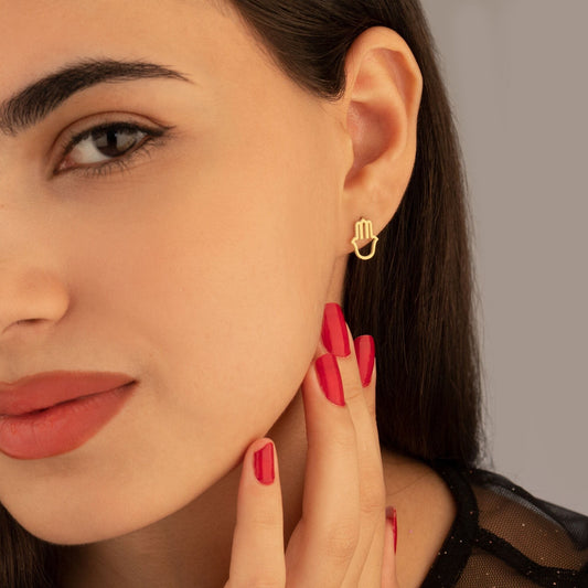 925 Sterling Silver Fatima's Hand Earrings