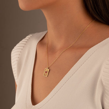 925 Sterling Silver Red Heart Necklace