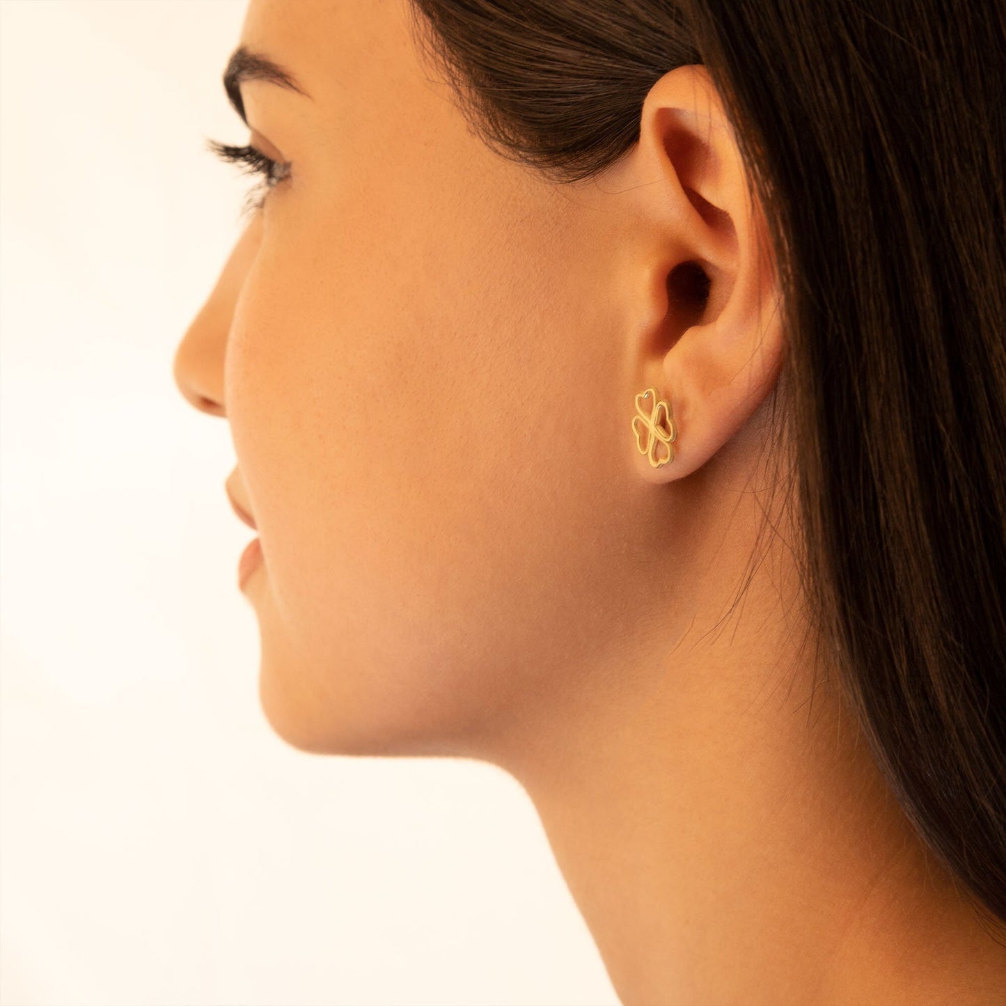 925 Sterling Silver Heart Four Leaf Clover Earrings
