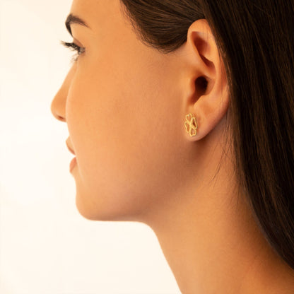 925 Sterling Silver Heart Four Leaf Clover Earrings
