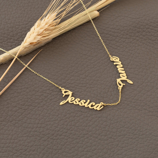 925 Sterling Silver Personalized Multiple Name Necklace with Heart