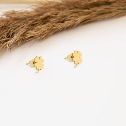 925 Sterling Silver Four Leaf Clover Earrings