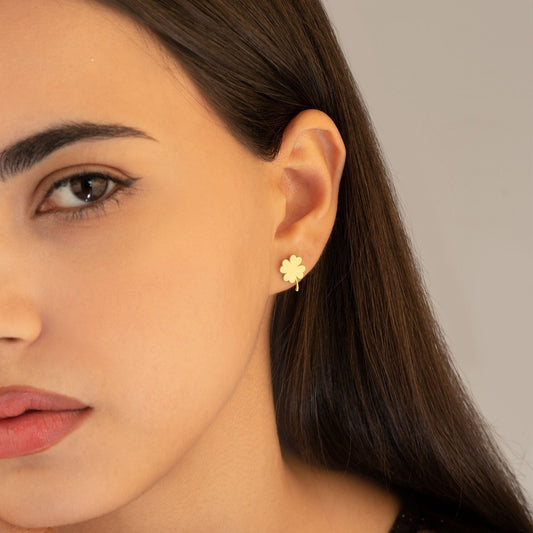 925 Sterling Silver Four Leaf Clover Earrings