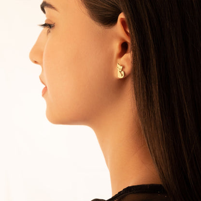 925 Sterling Silver Cat Earring