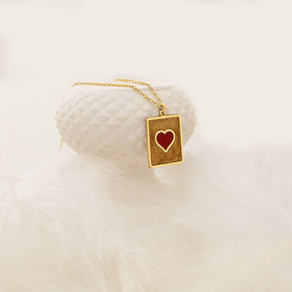 925 Sterling Silver Red Heart Necklace