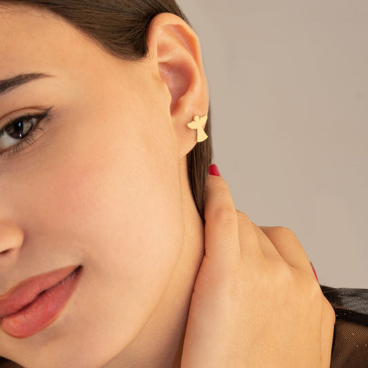 925 Sterling Silver Elegant Angel Stud Earrings
