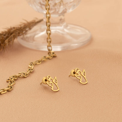 925 Sterling Silver Guardian Angel Stud Earrings