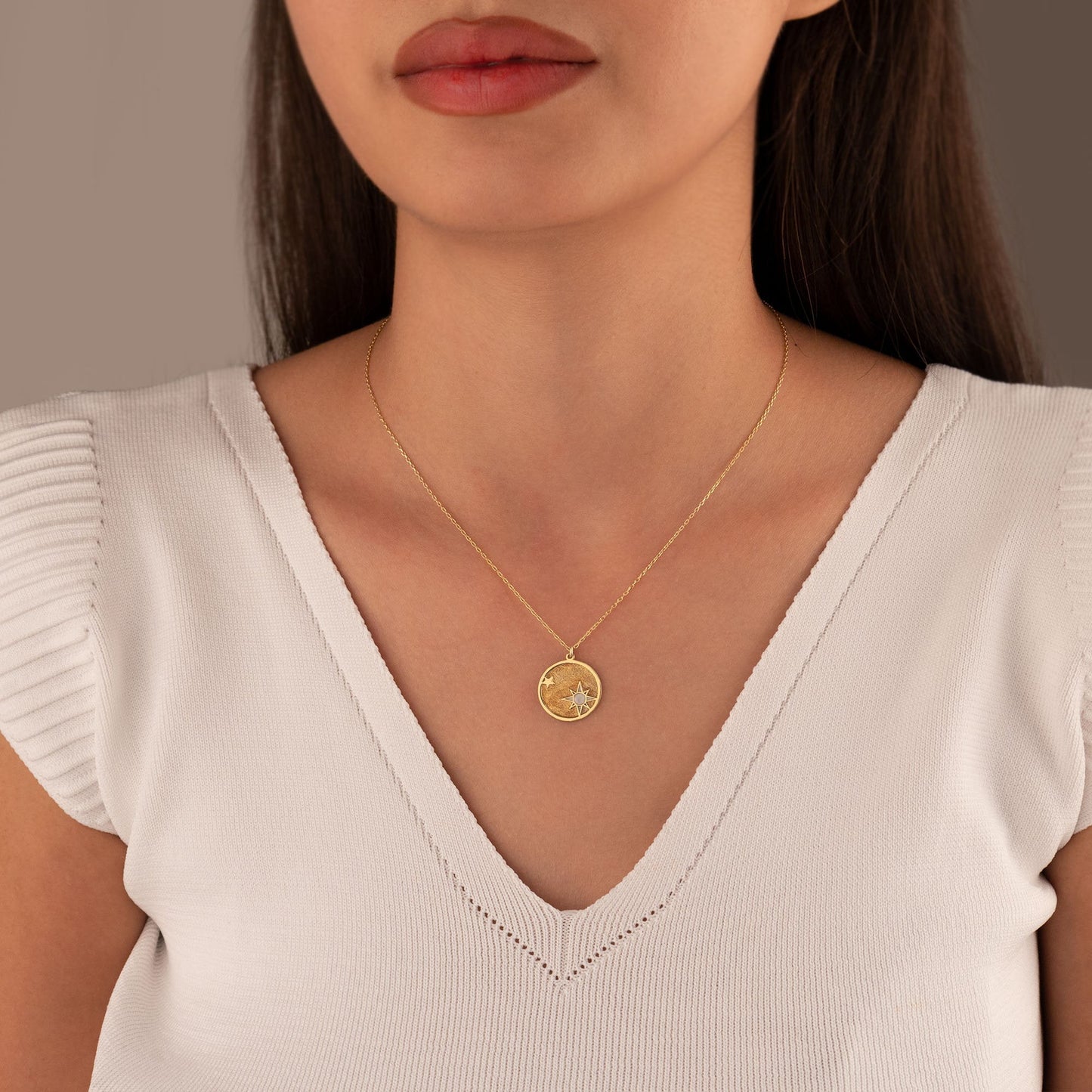 925 Sterling Silver Enamel North Star Necklace