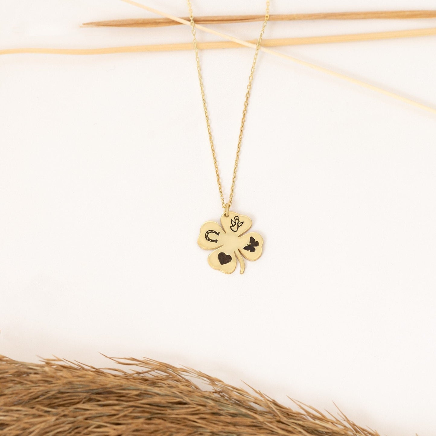 925 Sterling Silver Four Leaf Clover Necklace