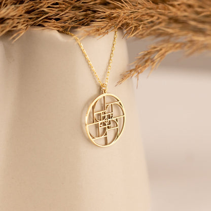 925 Sterling Silver Fibonacci's Golden Ratio Necklace