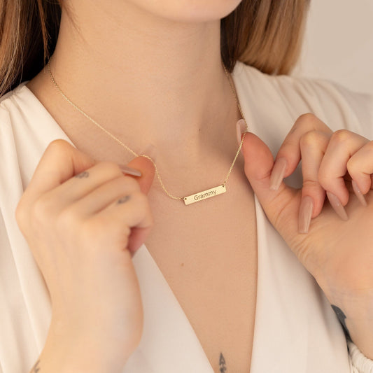 925 Sterling Silver Personalized Name Tag Necklace